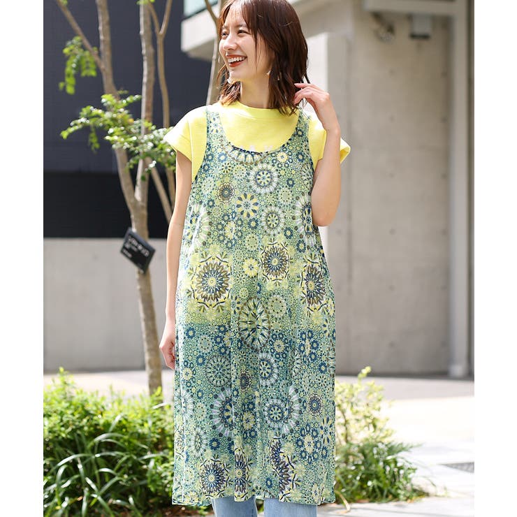 モザイクタイルフレアワンピース lscbc190 チチカカ[品番：TTKW0009977