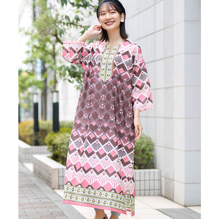 ジオメトリックパターンワンピース lsccb103 チチカカ[品番