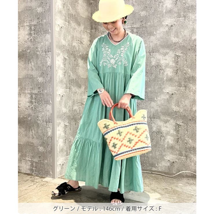 ハンドフロール刺繍ワンピース lsicc128 チチカカ[品番