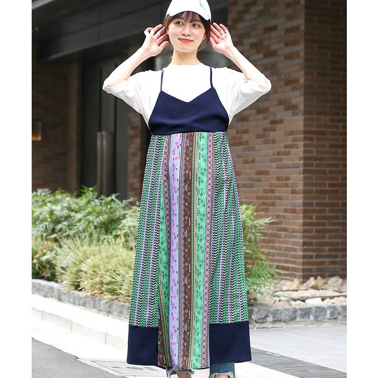 バスコ　チカワンピース ナバホクロス刺繍ワンピース(大きいサイズ) / ワンピース