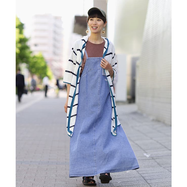 ムチャチャ　幻の蝶パッチサロペットデニムスカート70cm atelier SOMETHING 2WAY LACE UP SALOPETTE SKIRT/レースアップ