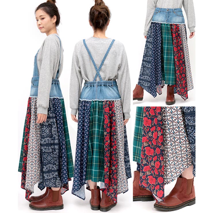 【約3.7万】Oblada cinch ミリタリーサロペットスカート RHODOLIRION｜アーミー チノ サスペンダー パンツ “Army Chinos