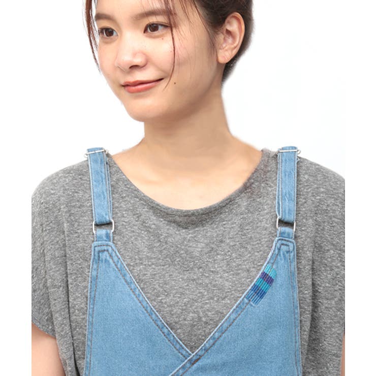 チャムラ刺繍デニムサロペスカート
