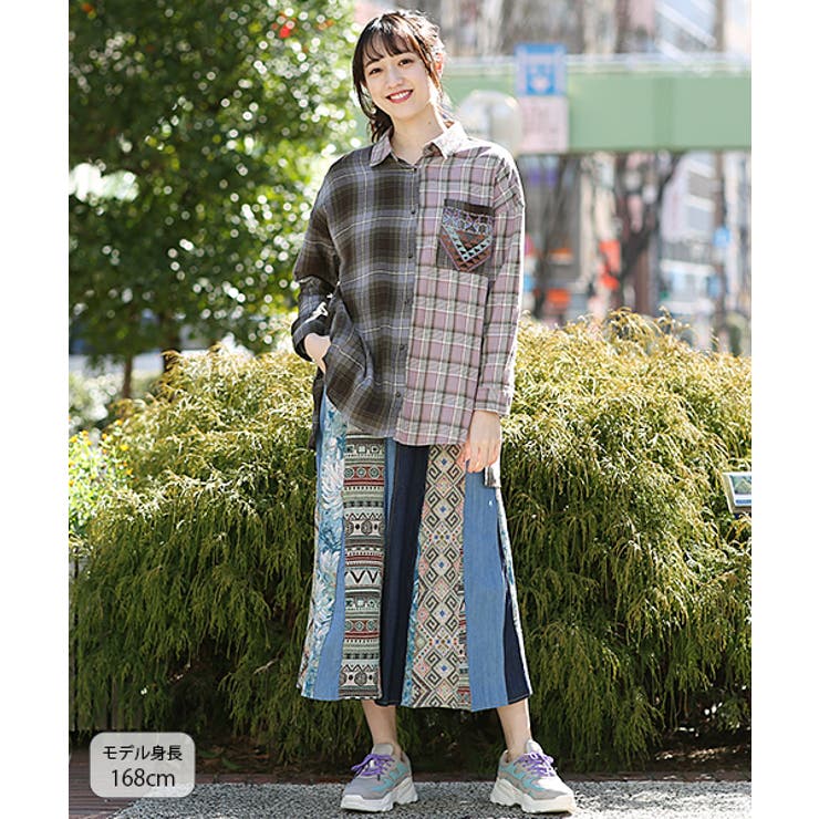 期間限定３０％ＯＦＦ！ ◇TITICACA チチカカ ロングシャツ チェック