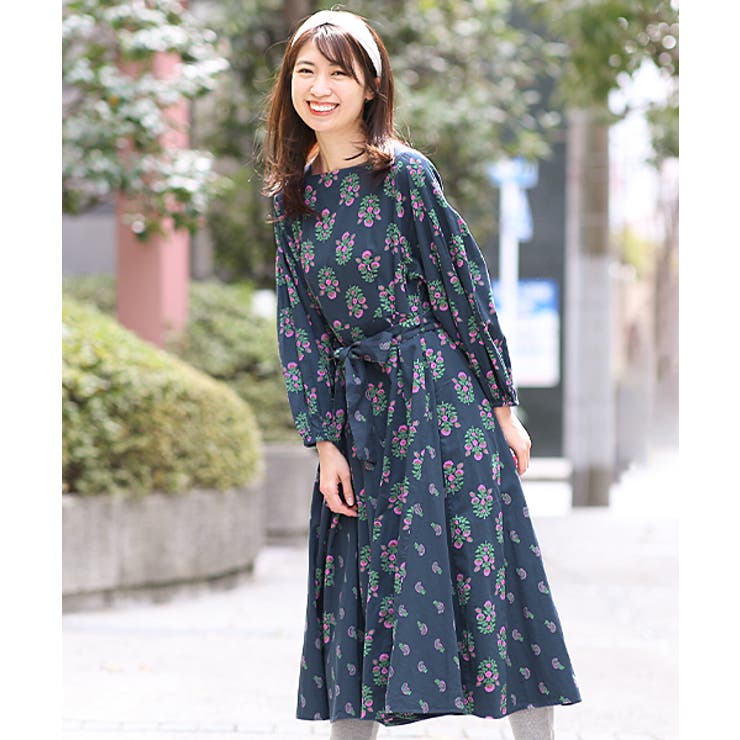 【Anokhi】ハンドブロックプリント カディ カフタンチュニック フリーサイズ Anokhi カフタン ブロックプリント - メルカリ