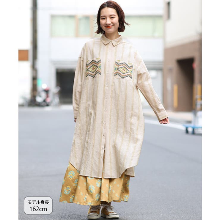 ストライプ クロス刺繍シャツワンピース Ksjbc158 チチカカ 品番 Ttkw000 チチカカ のレディースファッション通販 Shoplist ショップリスト