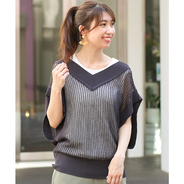 ikka | サイドリボンで魅せる秋色ニットベスト | TOKYO DESIGN