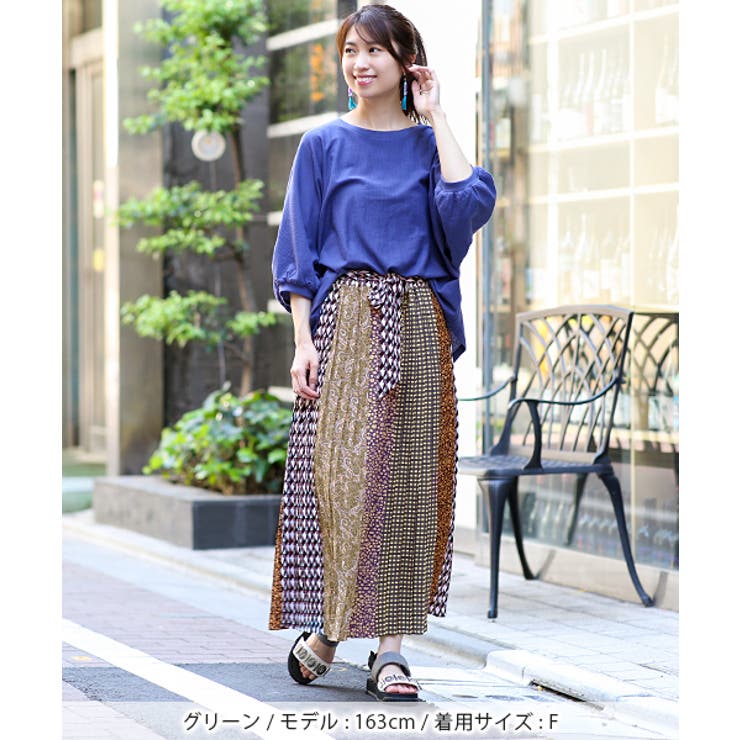 パッチプリーツスカート kwjca037 チチカカ[品番:TTKW0009311 パッチプリーツスカート kwjca037 チチカカ[品番:TTKW0009311