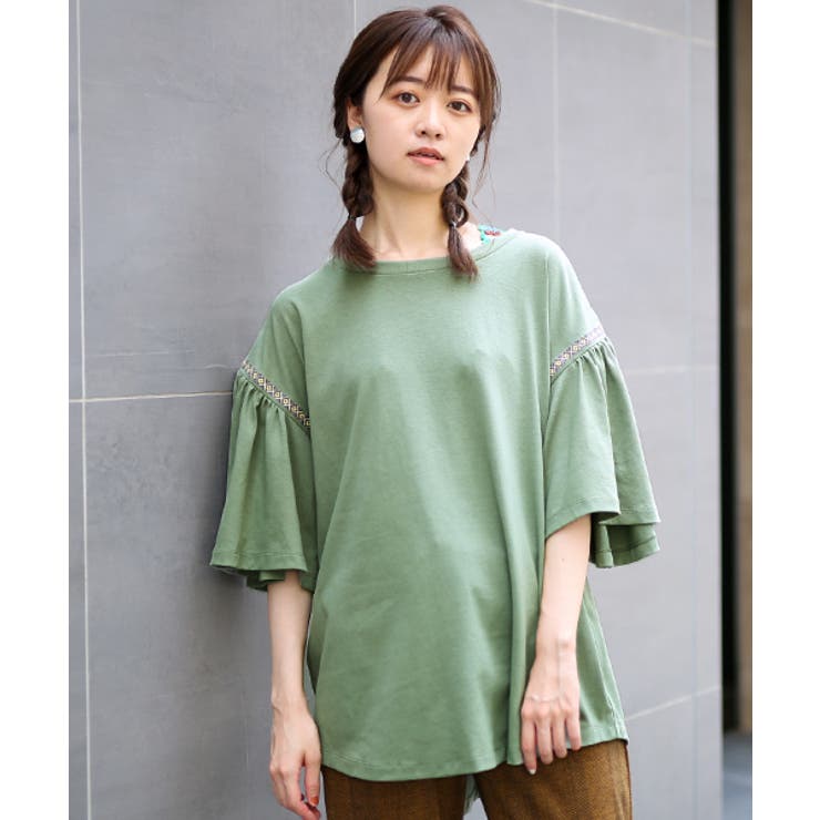 袖ライン刺繍トップス kwjca321 チチカカ[品番：TTKW0009315