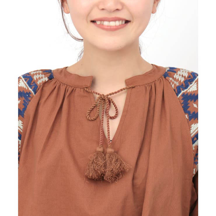 Aminaボヘリゾ刺繍トップス ids1105 チチカカブラウス[品番