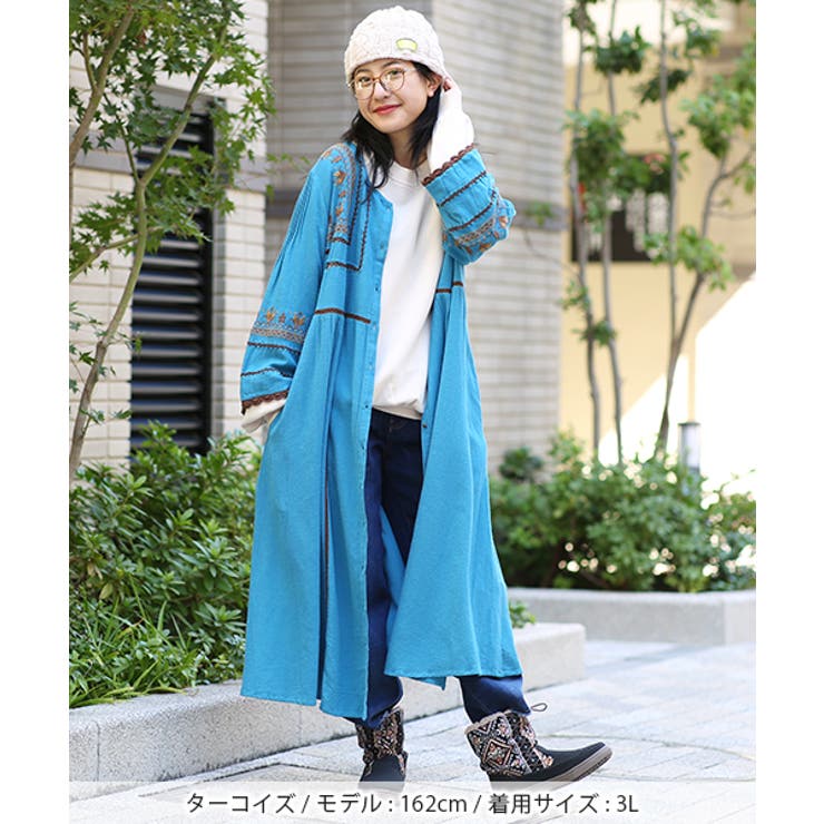 デニム\u0026ダンガリー刺繍いっぱいデニムジャケットアウター羽織Gジャン