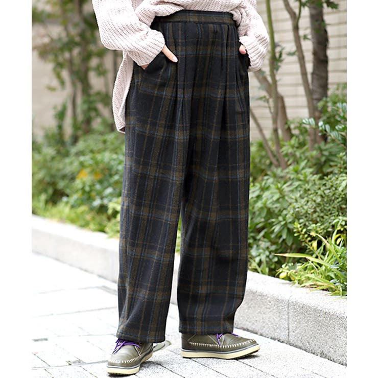 チェックワイドパンツ kwjcd339 チチカカ[品番：TTKW0009669