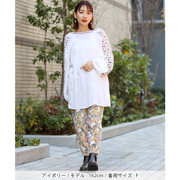 コフレンドリーダイブロックプリントベロアパンツ kwibc083 チチカカ | チチカカ | 詳細画像2 