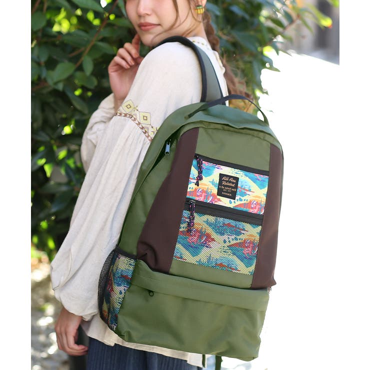 Colombia ベージュリュック ターコイズストラップ付き Colombia ベージュリュック ターコイズストラップ付き Colombia