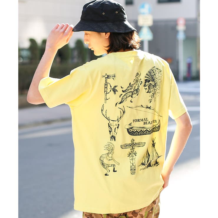 イエロー | アウトドアコラージュプリントTシャツ mlsjba610 チチカカ | チチカカ