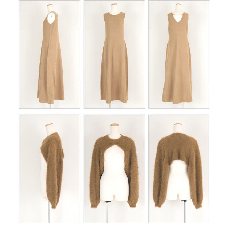 シャギーニットセットワンピース 着方のバリエが豊富 ワンピース | titivate | 詳細画像5 