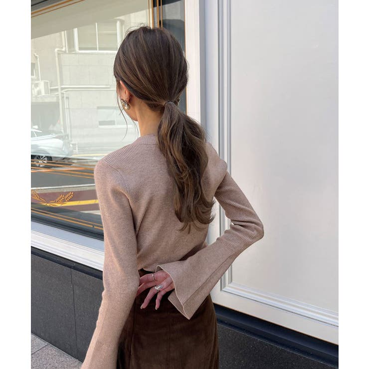 希少✨アドーア フレアスリーブ ミラノリブニット ストレッチ生地