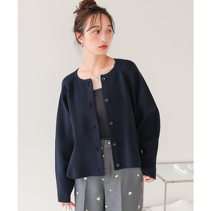 ペプラムデザインニットカーディガン | titivate | 詳細画像28 