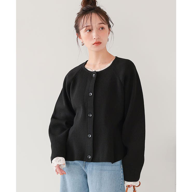 ペプラムデザインニットカーディガン | titivate | 詳細画像18 