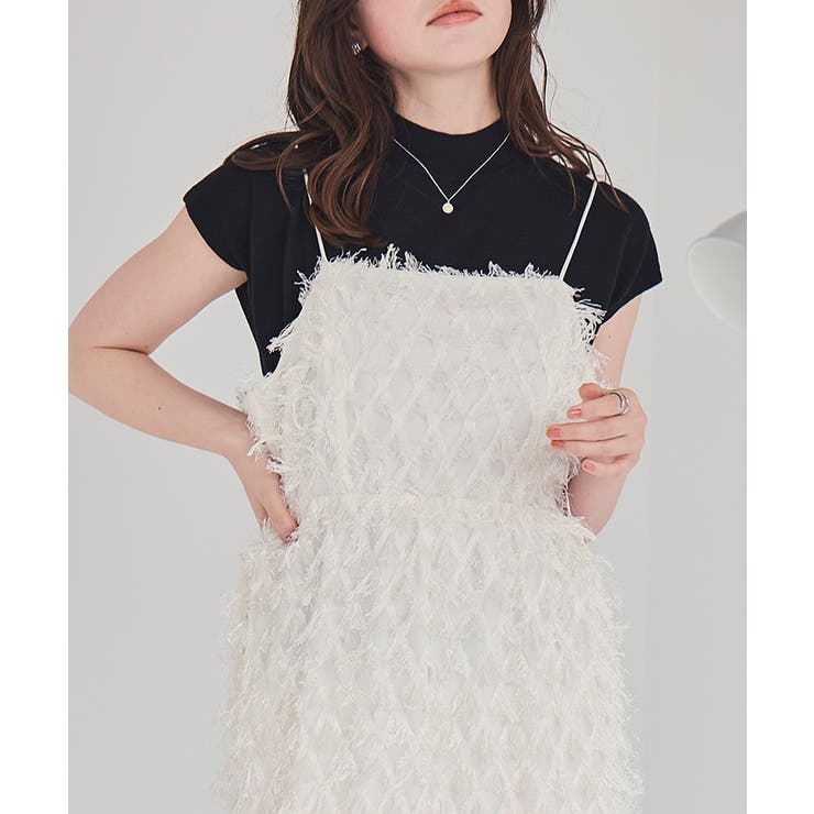 フリンジジャガードキャミソールワンピース ワンピース レディース | titivate | 詳細画像10 