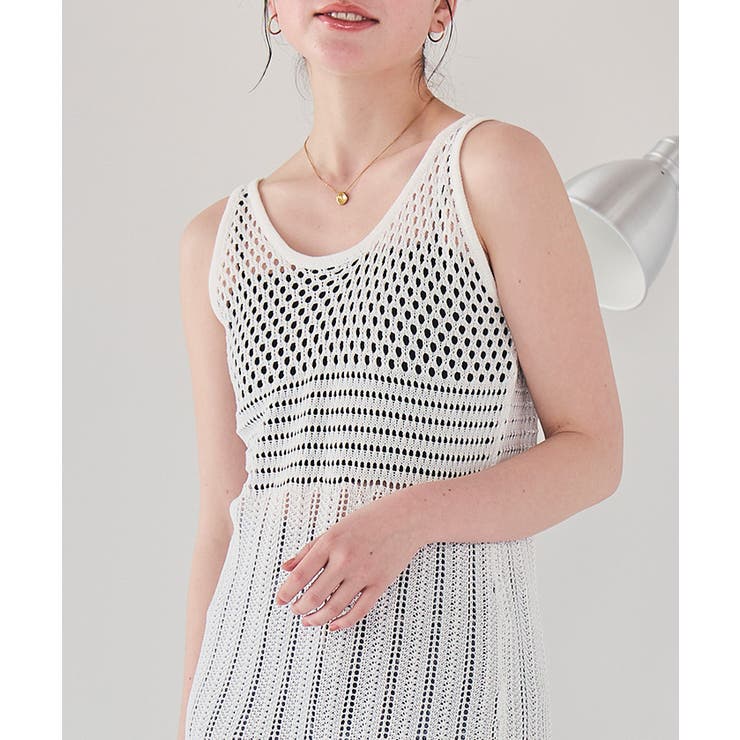 柄編みノースリワンピース | titivate | 詳細画像8 