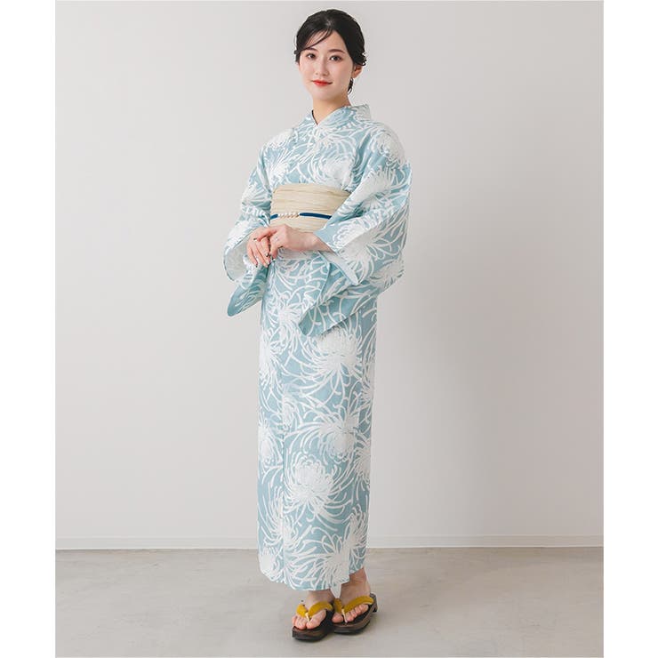 完売 DOUBLE MAISON 綿麻 浴衣 トーテンコー 鼠色 着物・浴衣