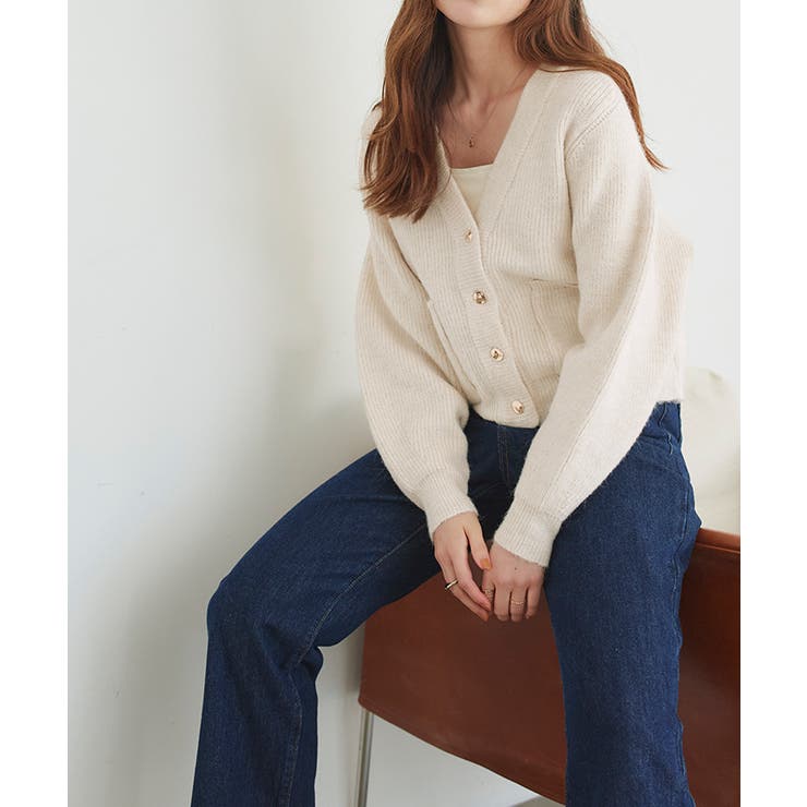 ポケット付きVネックニットカーディガン トップス レディース | titivate | 詳細画像23 