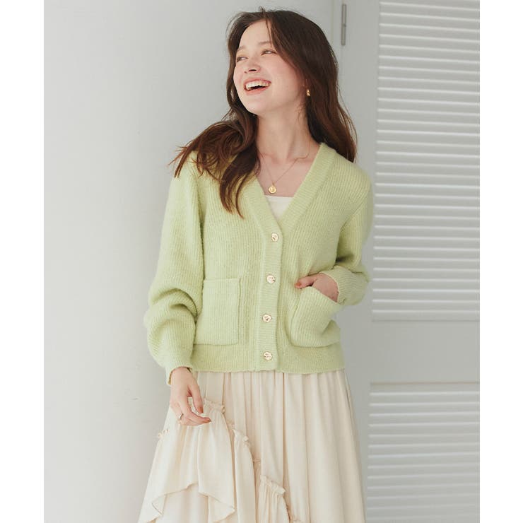 ポケット付きVネックニットカーディガン トップス レディース | titivate | 詳細画像2 