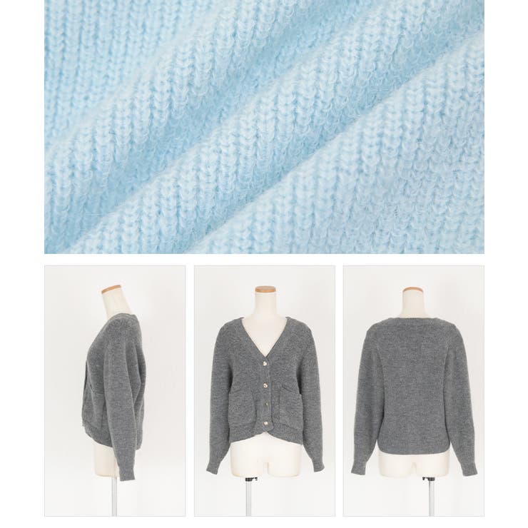 ポケット付きVネックニットカーディガン トップス レディース | titivate | 詳細画像10 