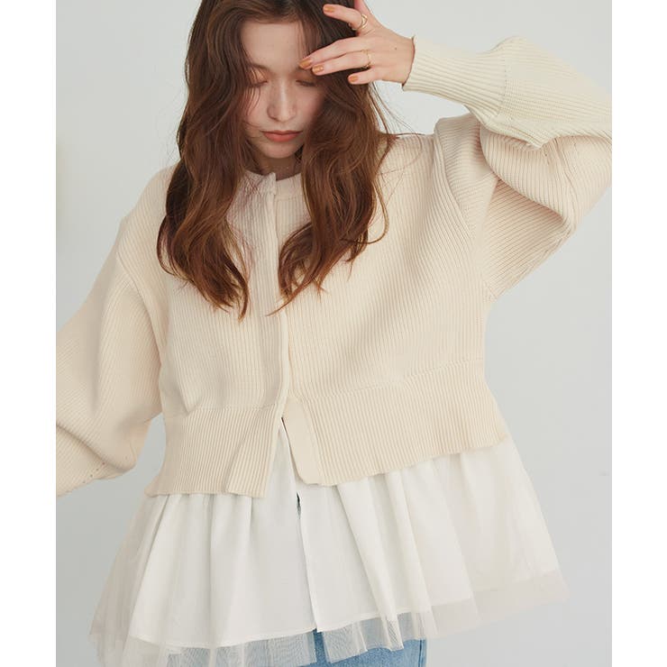 ペプラムレイヤードニットカーディガン | titivate | 詳細画像13 