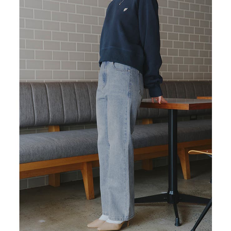 ハイウエストストレートデニムパンツ ボトムス レディース | titivate | 詳細画像8 