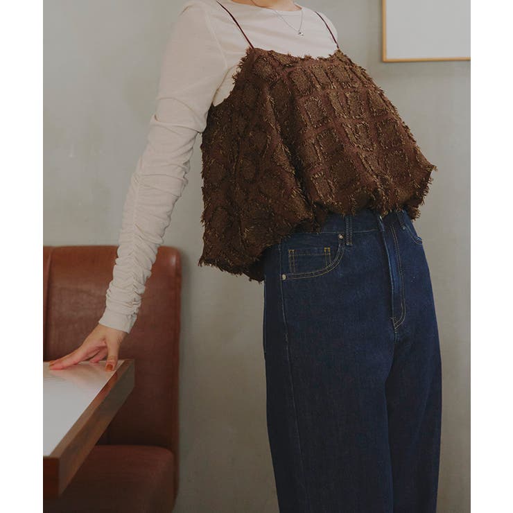 ハイウエストセミワイドデニムパンツ ボトムス レディース | titivate | 詳細画像18 