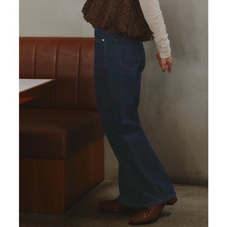 ハイウエストセミワイドデニムパンツ ボトムス レディース | titivate | 詳細画像22 