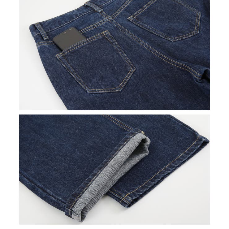 ハイウエストセミワイドデニムパンツ ボトムス レディース | titivate | 詳細画像9 