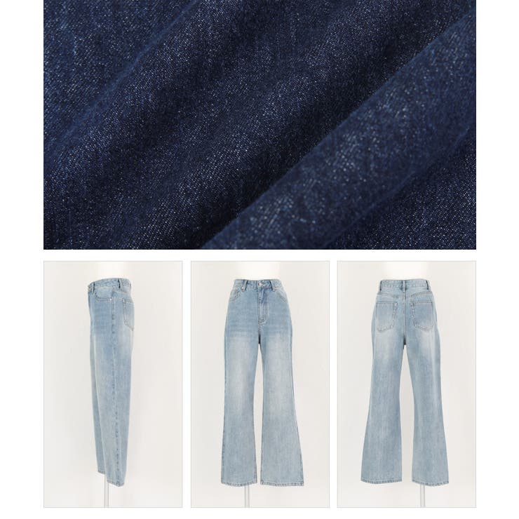 ハイウエストセミワイドデニムパンツ ボトムス レディース | titivate | 詳細画像10 