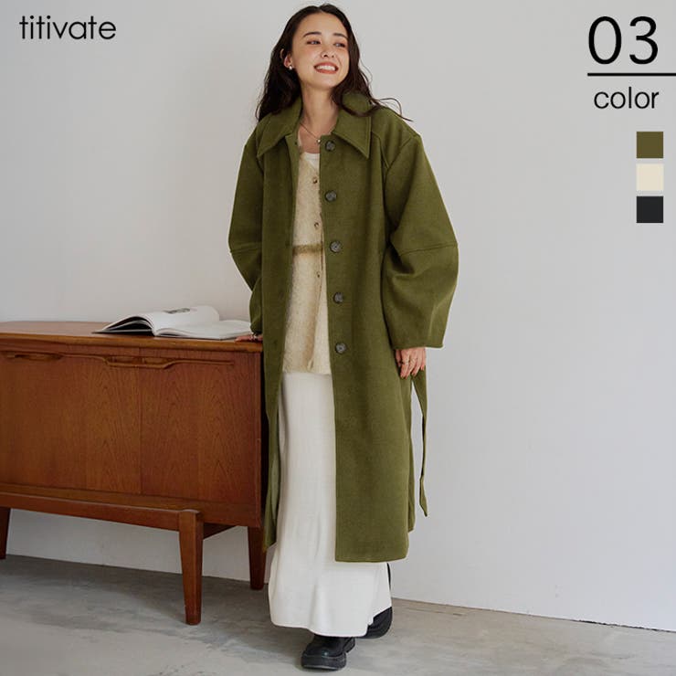 売れ筋新商品 ランタンスリーブロングコート[品番：TV000017086]｜titivate ジャケット・アウター