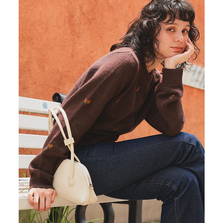 アルパカタッチフラワー刺繍カーディガン | titivate | 詳細画像15 