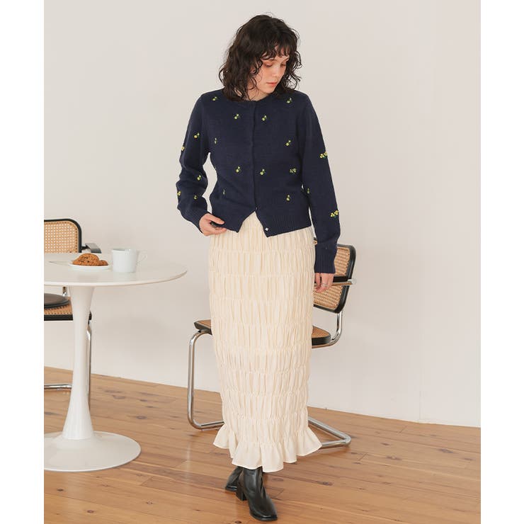 アルパカタッチフラワー刺繍カーディガン | titivate | 詳細画像23 