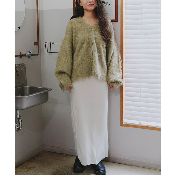 ブークレシャギーVネックカーディガン | titivate | 詳細画像21 