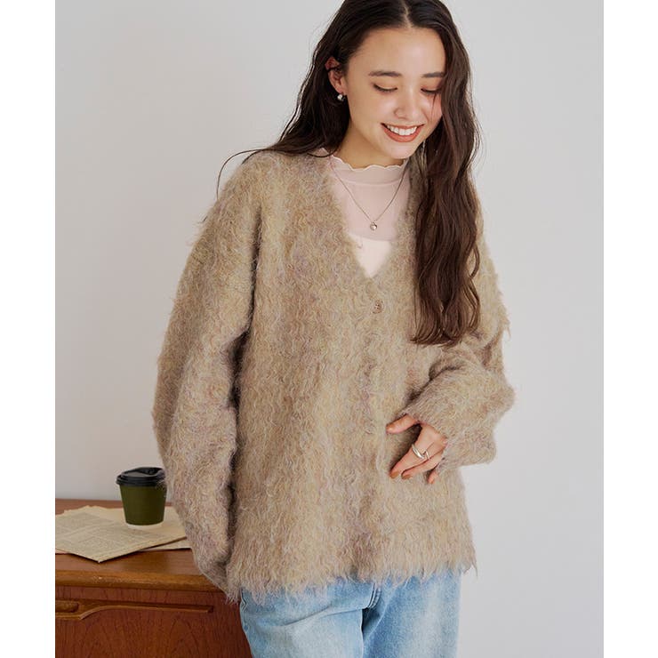 ブークレシャギーVネックカーディガン | titivate | 詳細画像11 