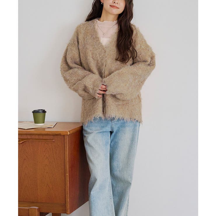 ブークレシャギーVネックカーディガン | titivate | 詳細画像13 