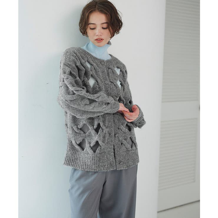 前後2wayスラッシュケーブルニット | titivate | 詳細画像15 