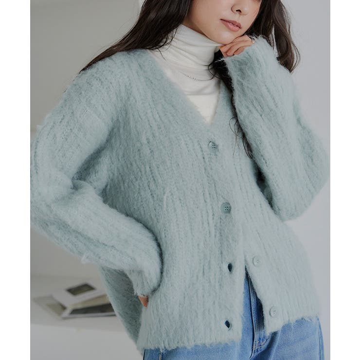 モヘアライクVネックシャギーニットカーディガン | titivate | 詳細画像6 