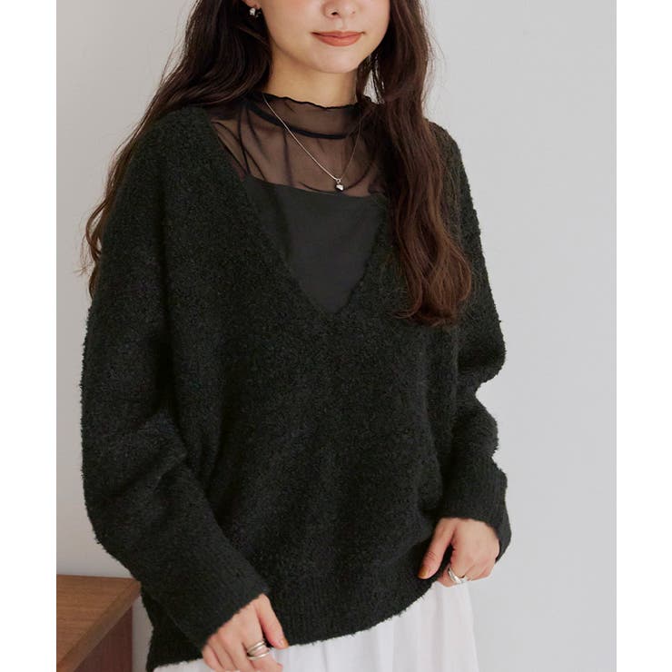 深Vネックボリュームスリーブニット | titivate | 詳細画像15 