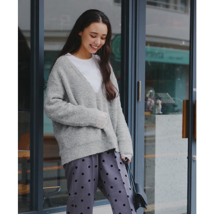 深Vネックボリュームスリーブニット | titivate | 詳細画像20 