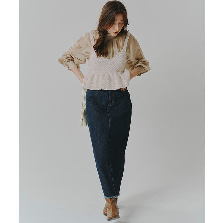 ペプラムニットビスチェ[品番：TV000016808]｜titivate（ティティ