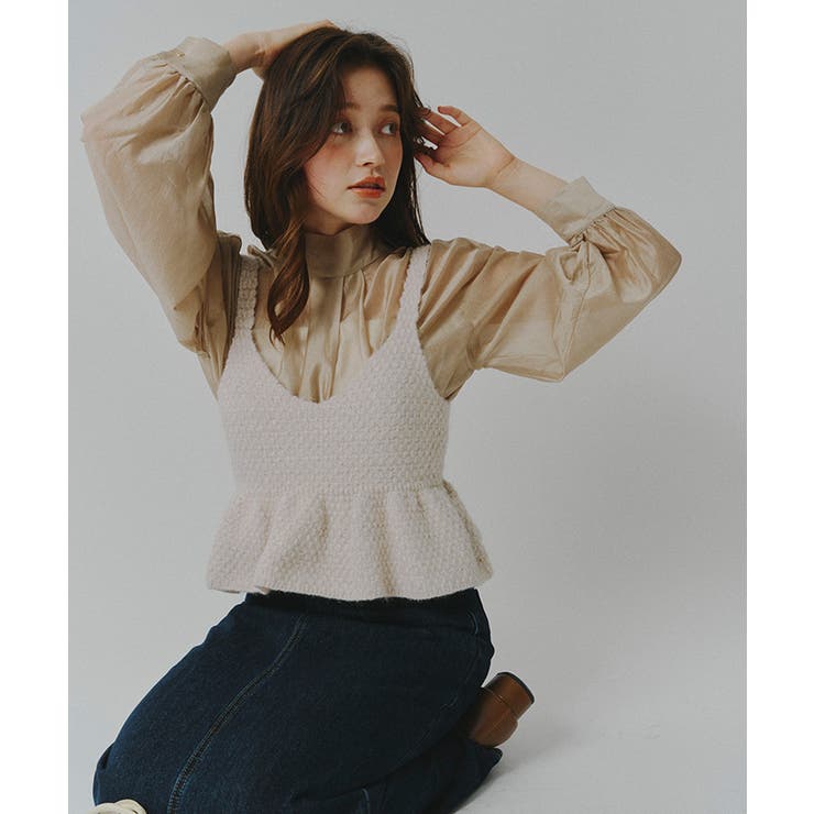 ペプラムニットビスチェ[品番：TV000016808]｜titivate（ティティ