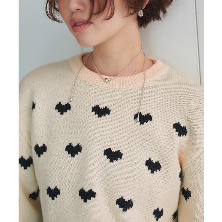 ハート柄ニットプルオーバー | titivate | 詳細画像12 