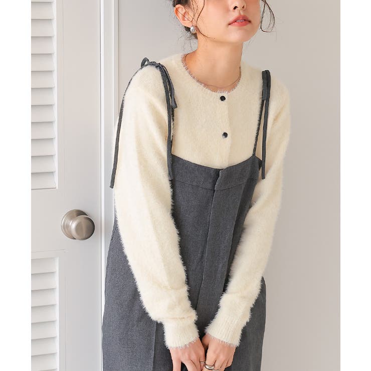 クルーネックミニシャギーニットカーディガン | titivate | 詳細画像25 