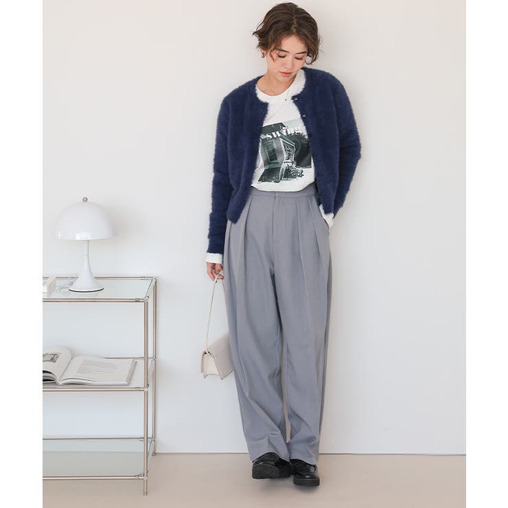 クルーネックミニシャギーニットカーディガン | titivate | 詳細画像31 